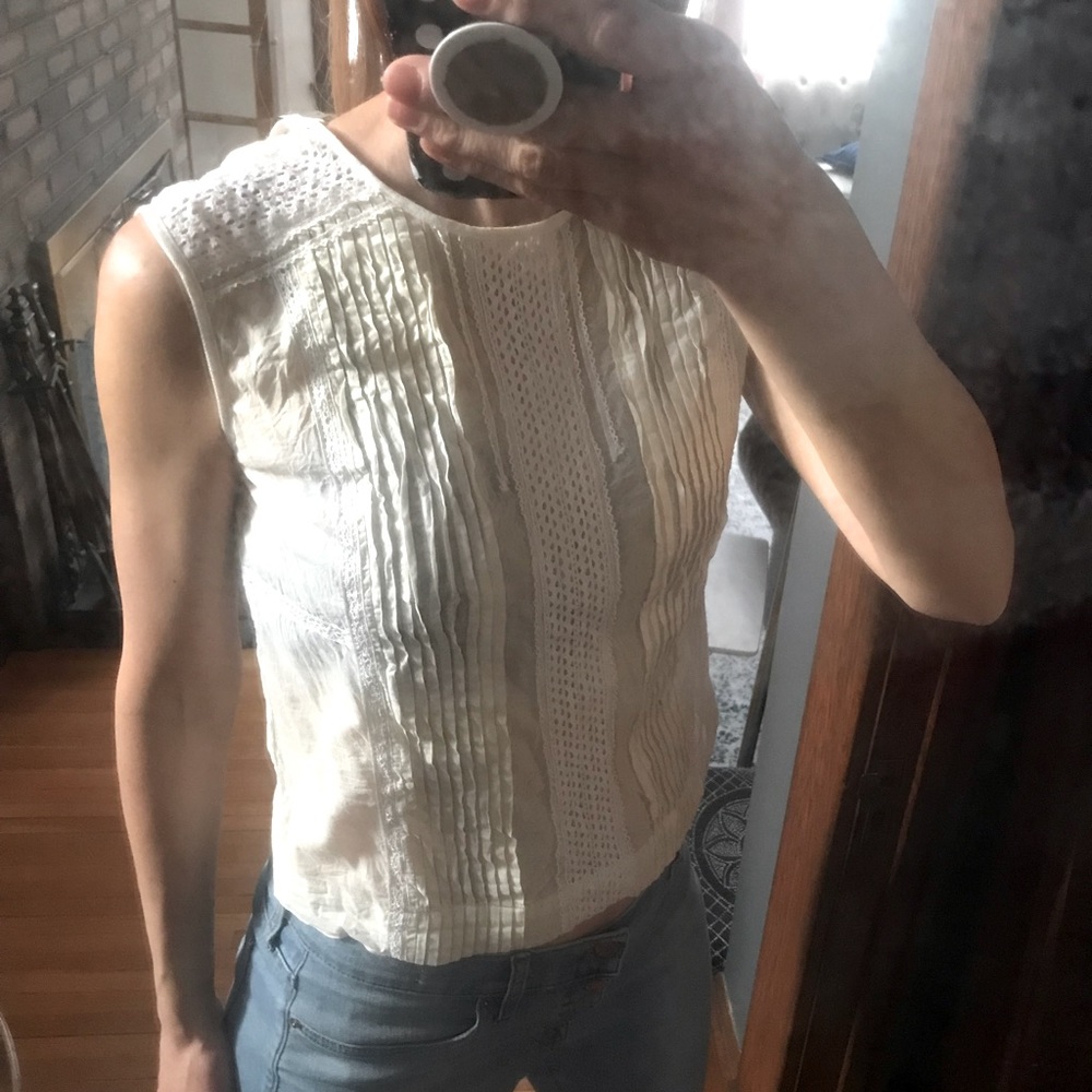 Two J.Crew tops! One ivory, one black. 100% cotton.